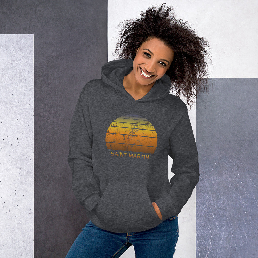 Retro Saint Martin  Beach Vacation Souvenir Unisex Hoodie Top Sweatshirt