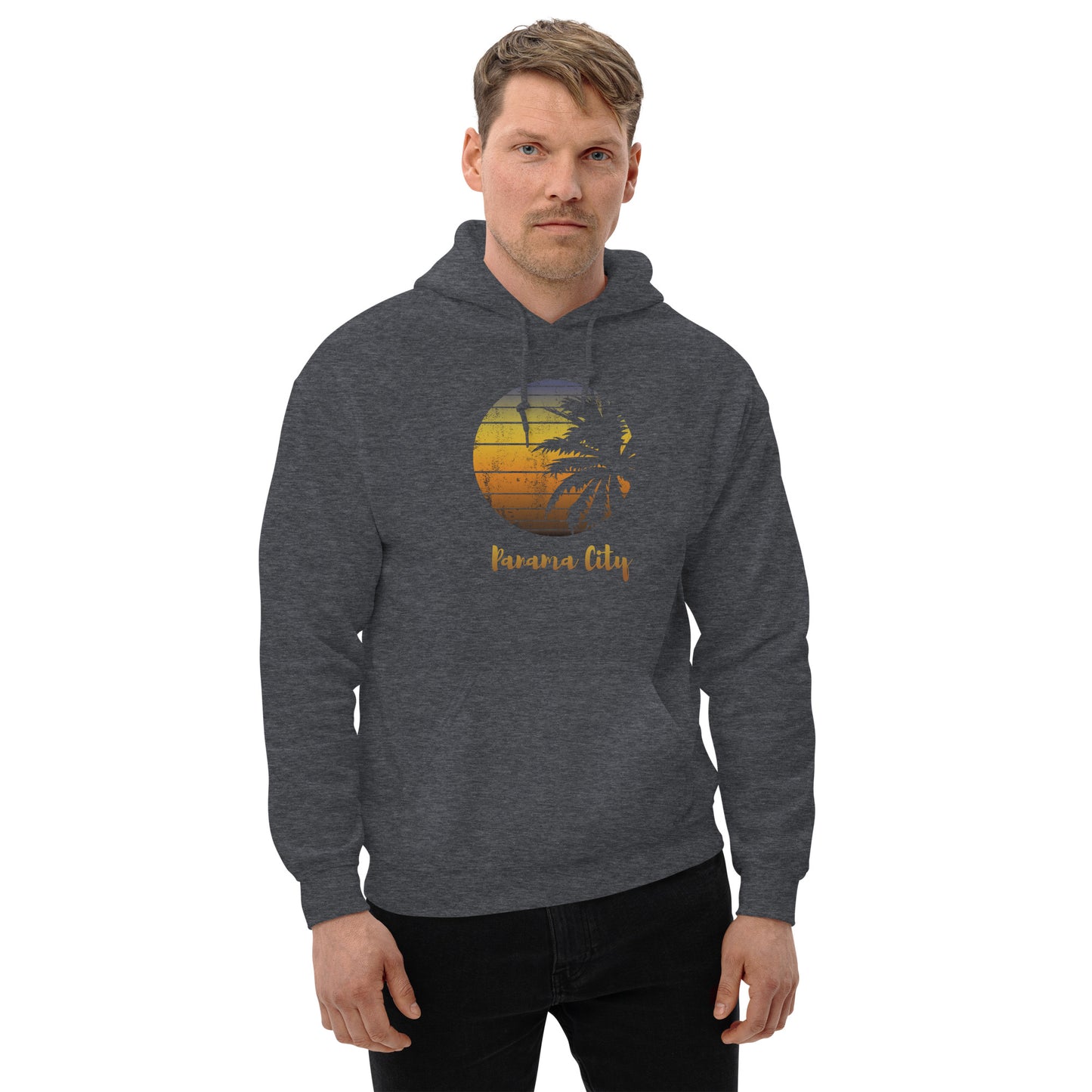 Retro Panama City Florida Beach Palm Tree Vacation Souvenir Unisex Hoodie Top Sweatshirt