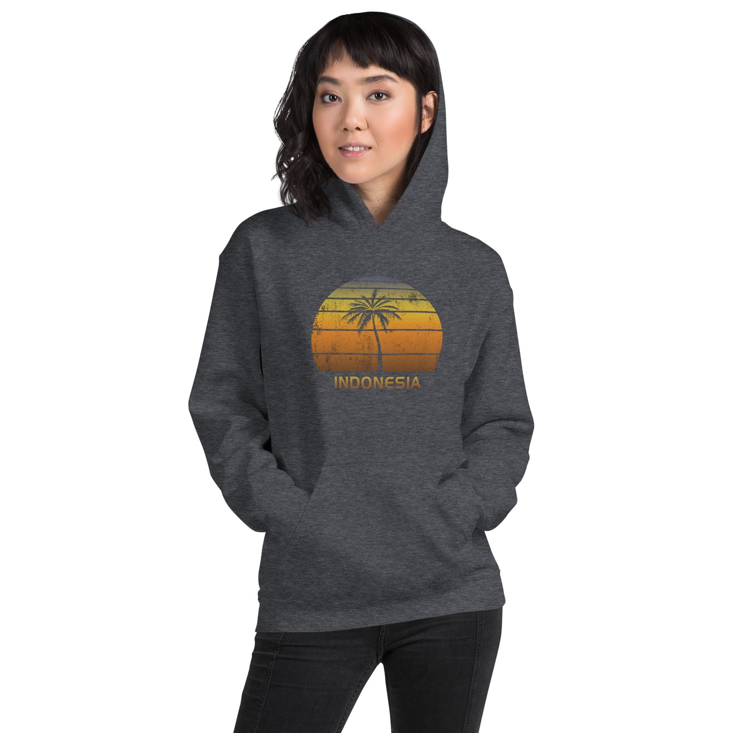 Retro Indonesia Vintage Sunset Beach Vacation Souvenir Cool Unisex Hoodie Top Sweatshirt