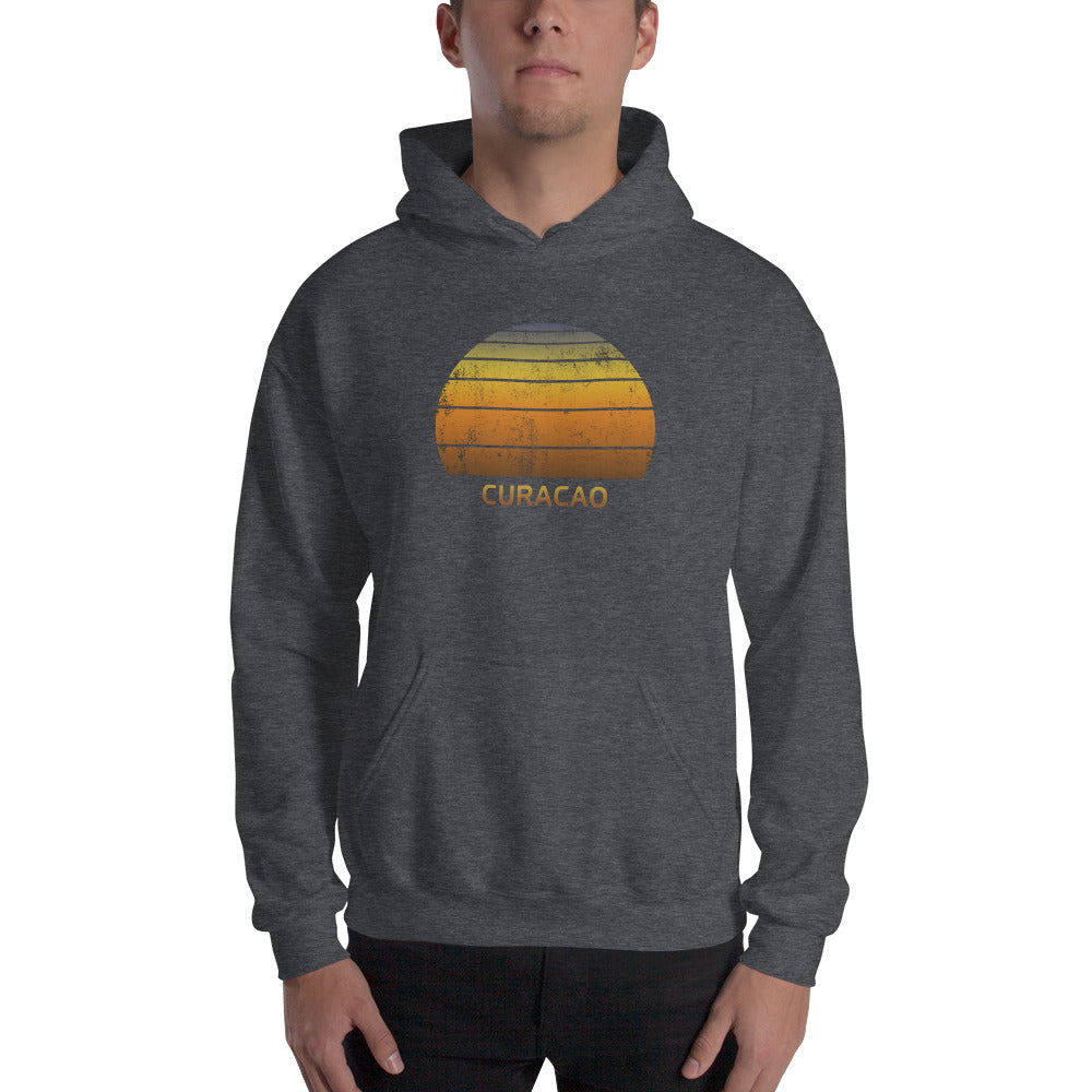 Retro Curacao Vacation Souvenir Sunset Unisex Hoodie Top Sweatshirt