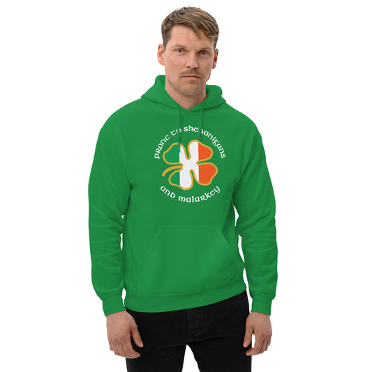Funny Prone To Shenanigans & Malarkey Irish Flag St. Patrick's Day Unisex Hoodie Top Sweatshirt