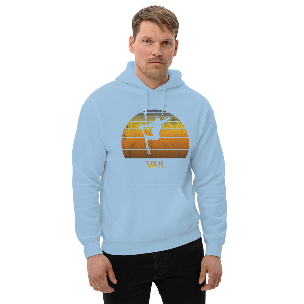 Cool Retro Vail Colorado Skiing Ski Fan Unisex Hoodie Top Sweatshirt
