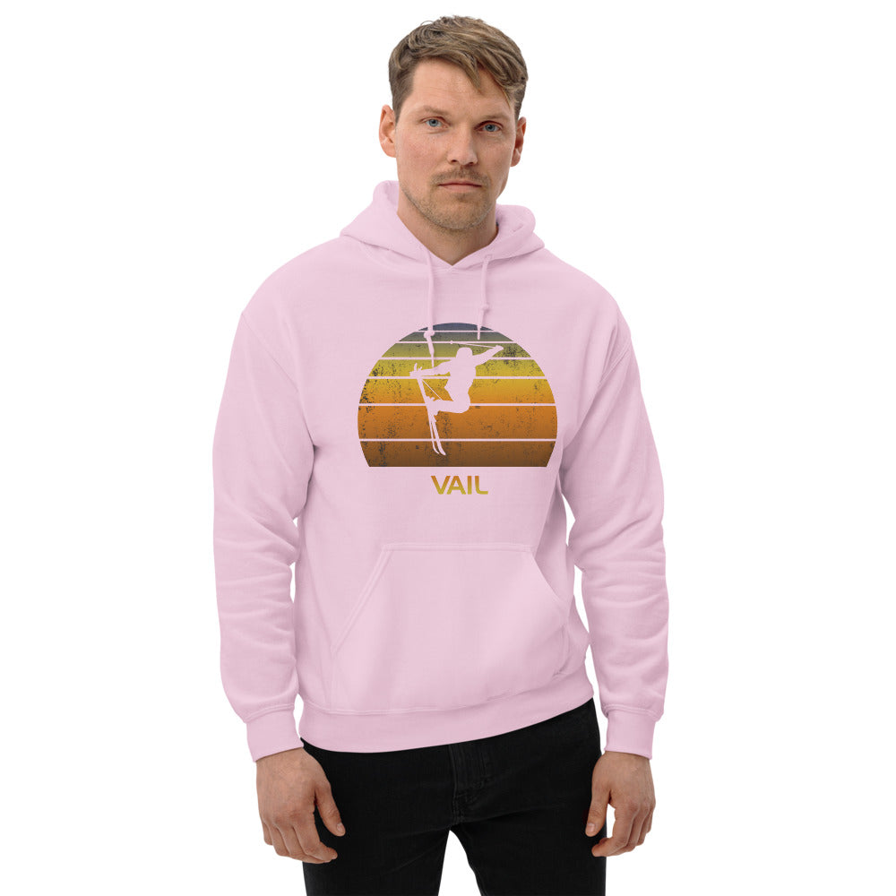 Cool Retro Vail Colorado Skiing Ski Fan Unisex Hoodie Top Sweatshirt