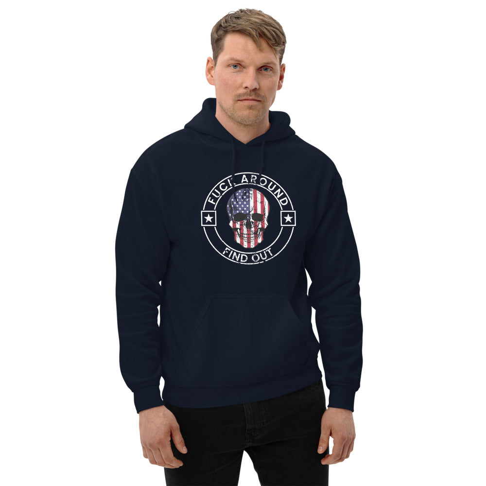 Funny Fuck Around & Find Out FAFO Vulgar Quote 4th Of July USA Flag  Unisex Hoodie Top Sweatshirt