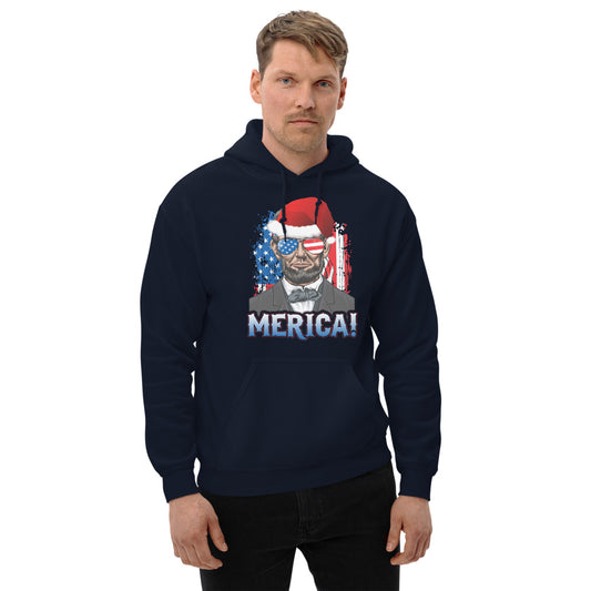Funny President Abraham Lincoln Merica Christmas Political USA Unisex Hoodie Top Sweatshirt