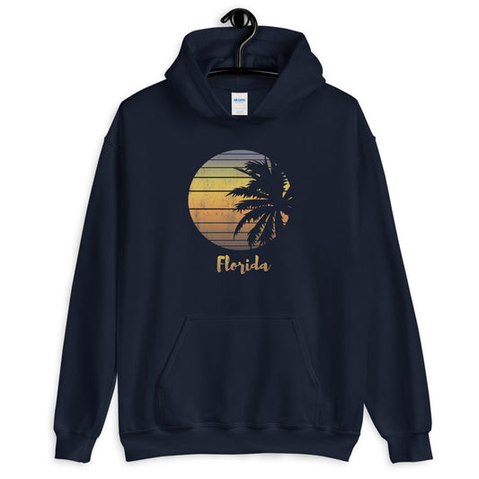 Retro Florida Beach Palm Tree Vacation Souvenir Unisex Hoodie Top Sweatshirt