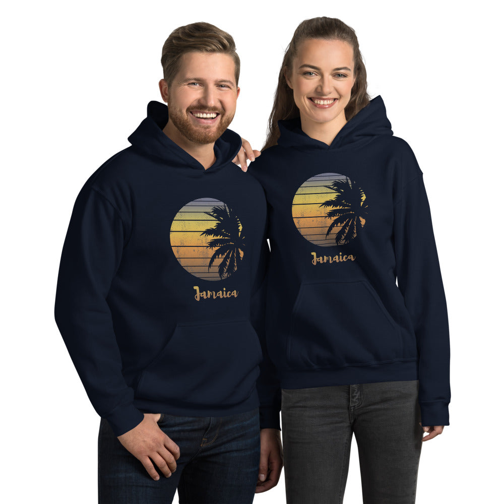 Retro Jamaica  Beach Palm Tree Vacation Souvenir Unisex Hoodie Top Sweatshirt