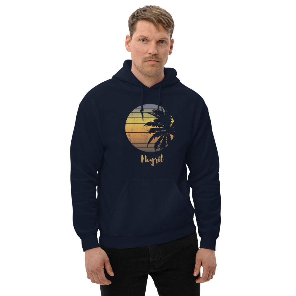 Retro Negril Jamaica  Beach Palm Tree Vacation Souvenir Unisex Hoodie Top Sweatshirt