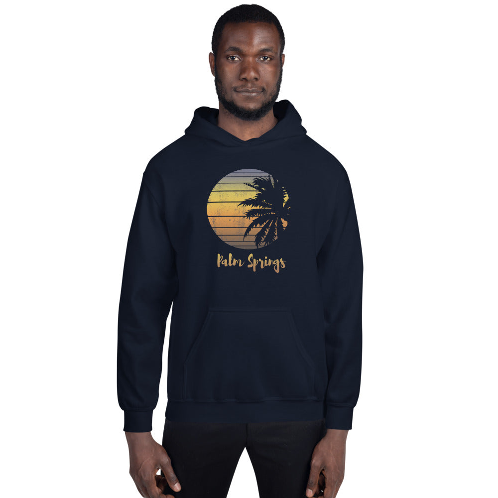 Retro Palm Springs California Desert Vacation Souvenir Palm Tree Unisex Hoodie Top Sweatshirt