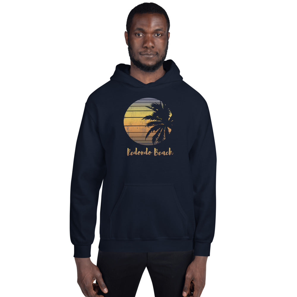 Retro Redondo Beach California Cool Vacation Souvenir Palm Tree Unisex Hoodie Top Sweatshirt