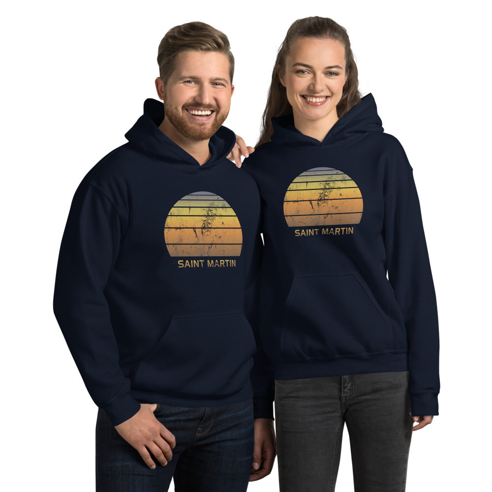 Retro Saint Martin  Beach Vacation Souvenir Unisex Hoodie Top Sweatshirt