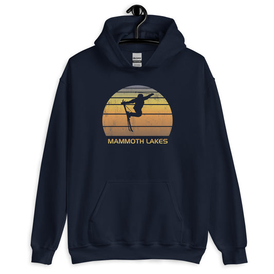 Cool Retro Mammoth Lakes California Skiing Ski Fan Unisex Hoodie Top Sweatshirt