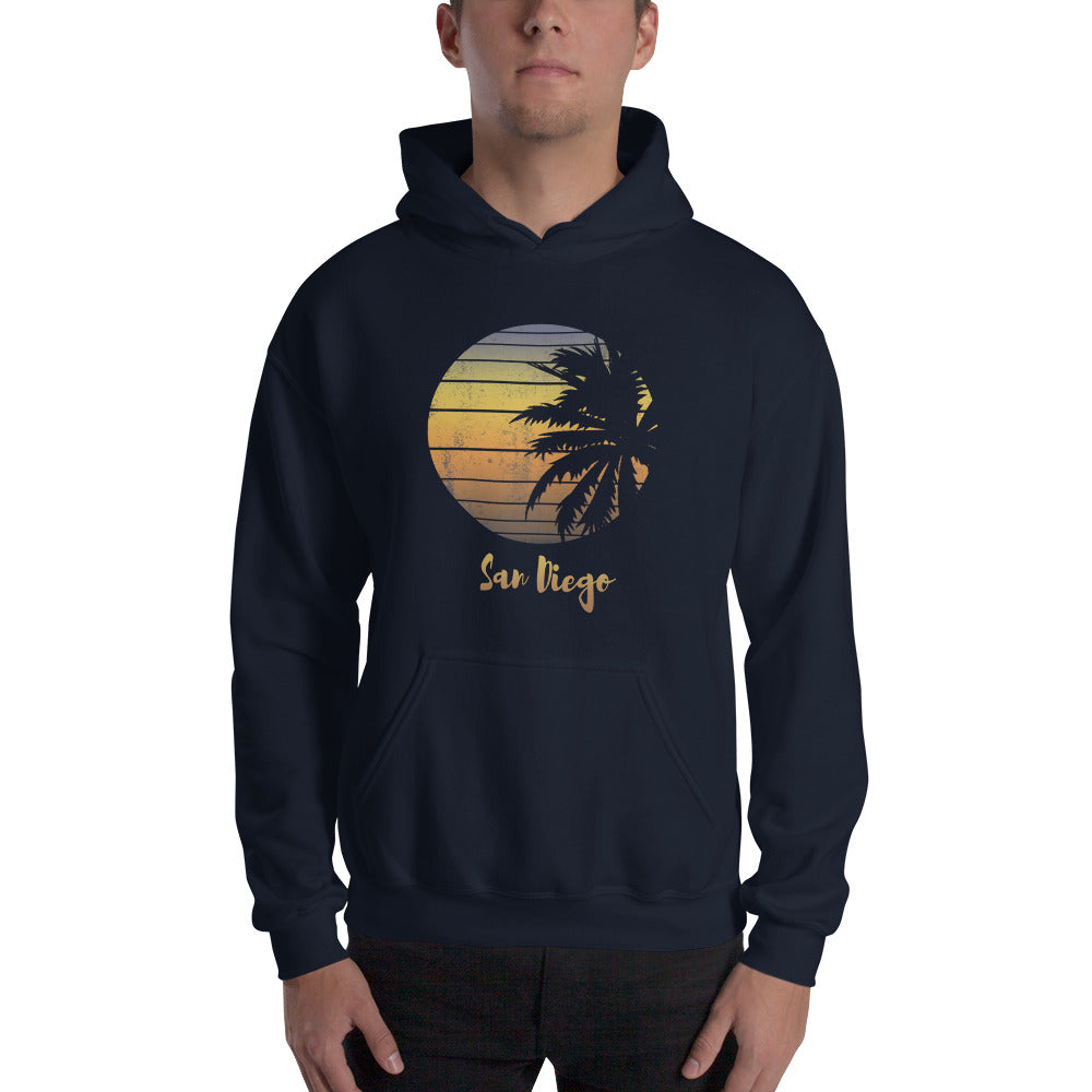 Retro San Diego California Beach Vacation Souvenir Palm Tree Unisex Hoodie Top Sweatshirt