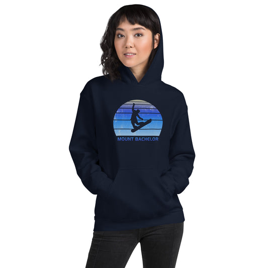 Retro Mount Bachelor Snowboarding Fan Unisex Hoodie Top Sweatshirt