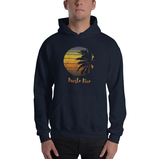 Retro Puerto Rico  Beach Palm Tree Vacation Souvenir Unisex Hoodie Top Sweatshirt