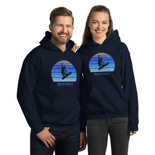 Retro Bozeman Montana Snowboarding Fan Unisex Hoodie Top Sweatshirt