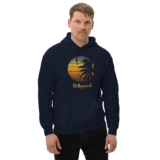 Retro Hollywood Florida Palm Tree Vacation Souvenir Unisex Hoodie Top Sweatshirt