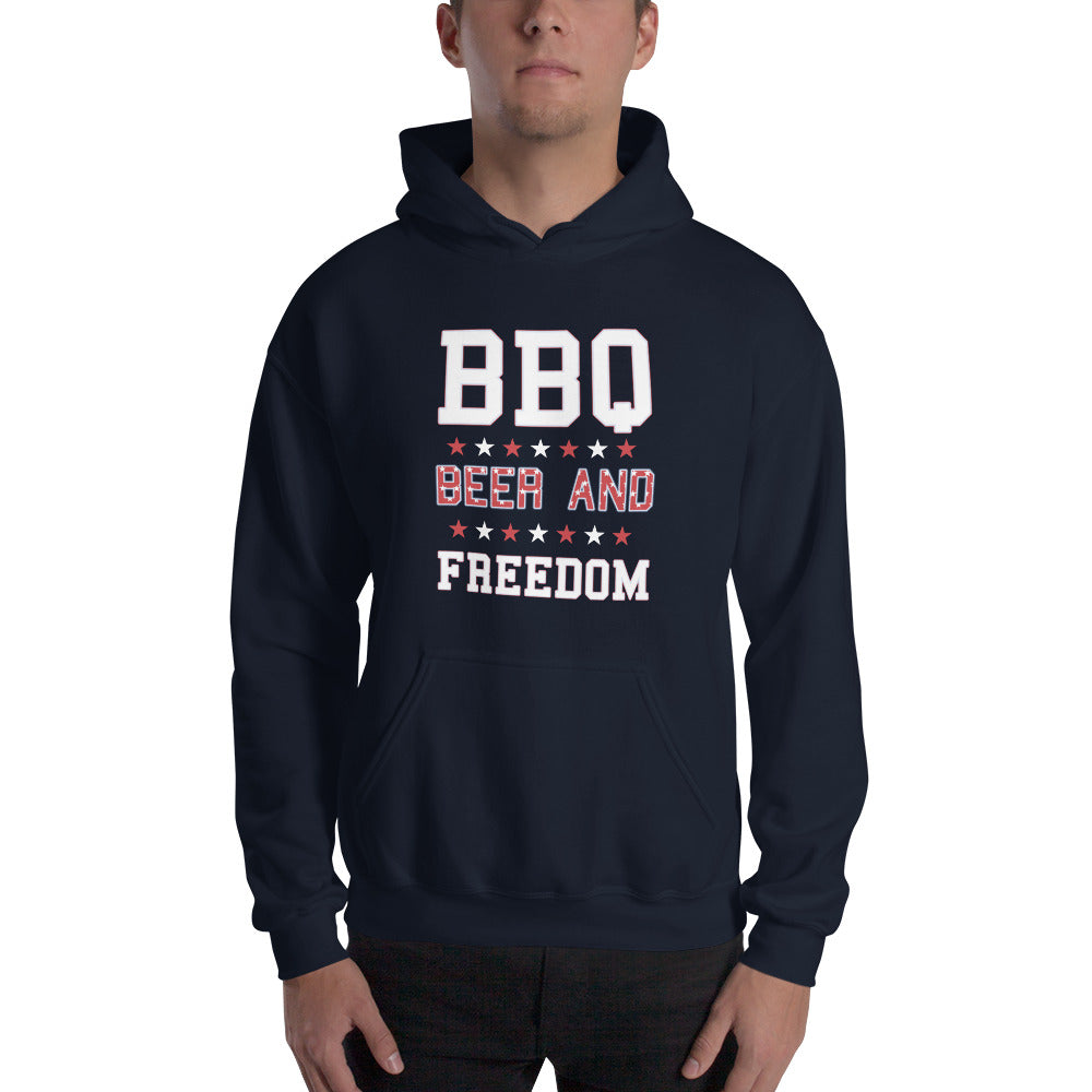 Funny BBQ Beer And Freedom July 4th Patriotic 4th Of July USA Unisex Hoodie Top Sweatshirt