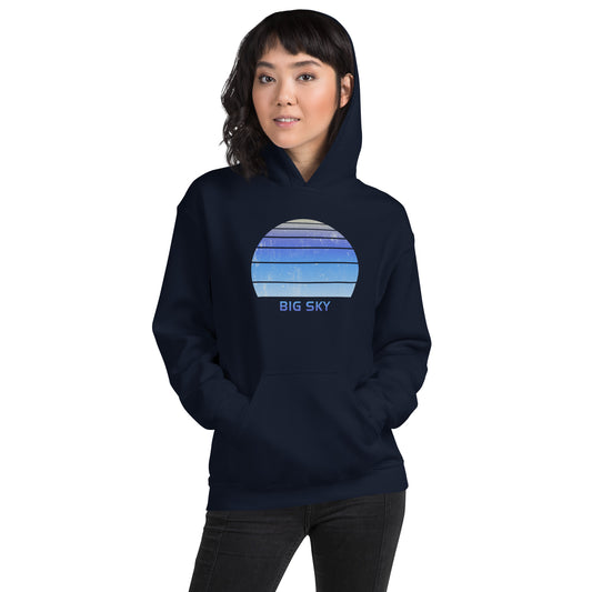 Retro Big Sky Montana Ski Skiing Fan Unisex Hoodie Top Sweatshirt