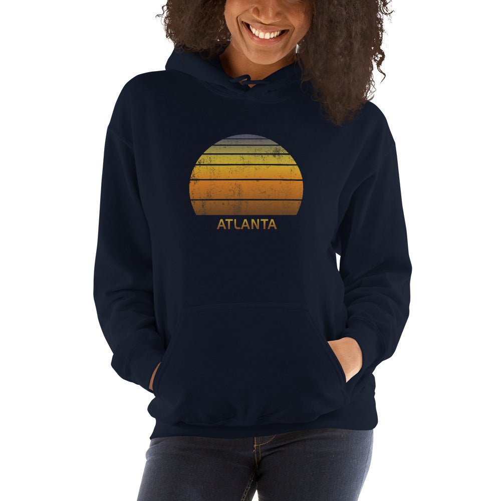 Retro Atlanta Sunset     Vintage Sunrise Unisex Hoodie Top Sweatshirt