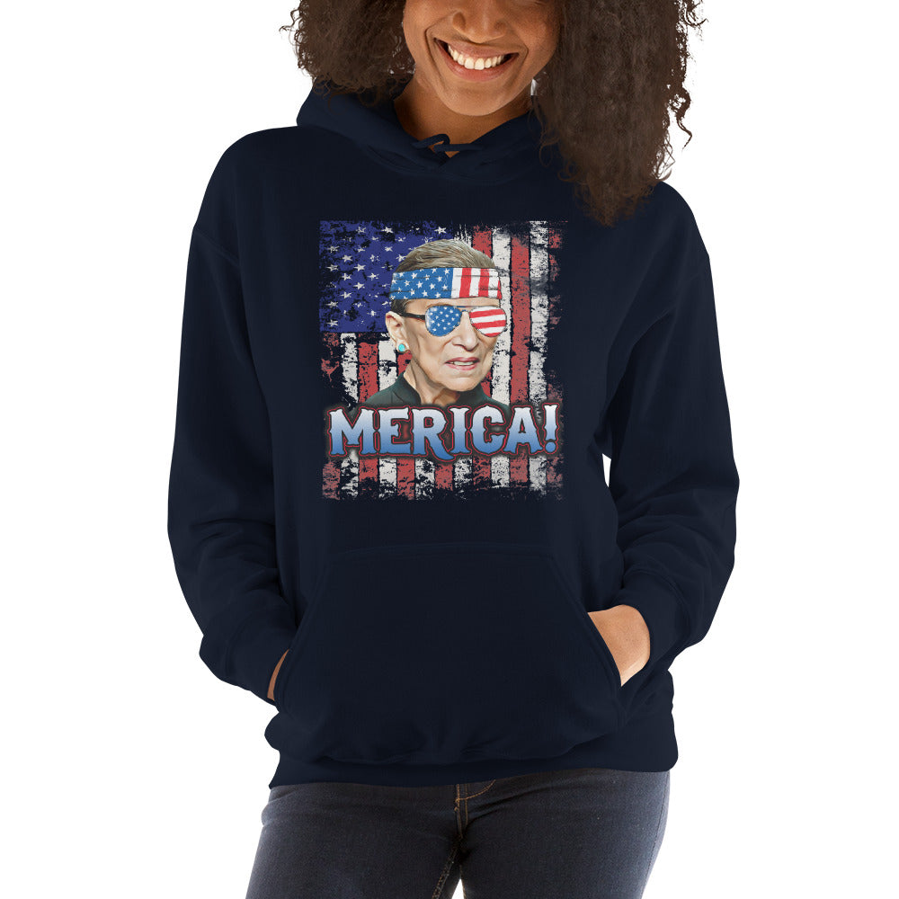 Funny Ruth Bader Ginsburg Notorious RBG Merica Unisex Hoodie Top Sweatshirt