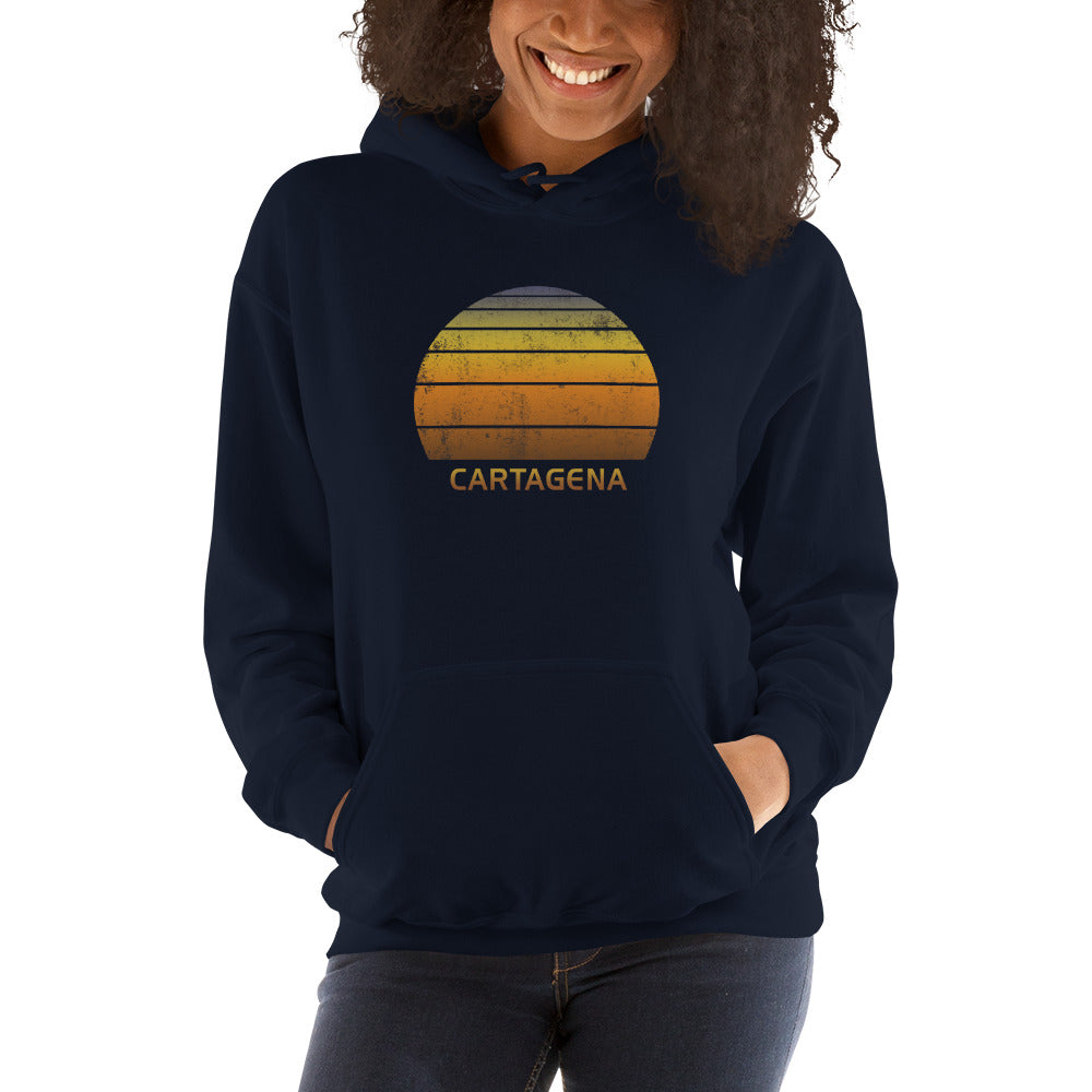 Retro Cartagena Colombia Vacation Souvenir Sunset Unisex Hoodie Top Sweatshirt