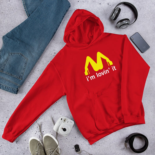 I'm Lovin' It Funny Restaurant Parody Quote Unisex Hoodie Top Sweatshirt