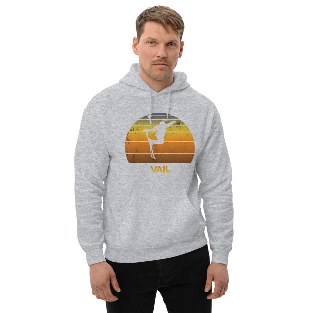 Cool Retro Vail Colorado Skiing Ski Fan Unisex Hoodie Top Sweatshirt