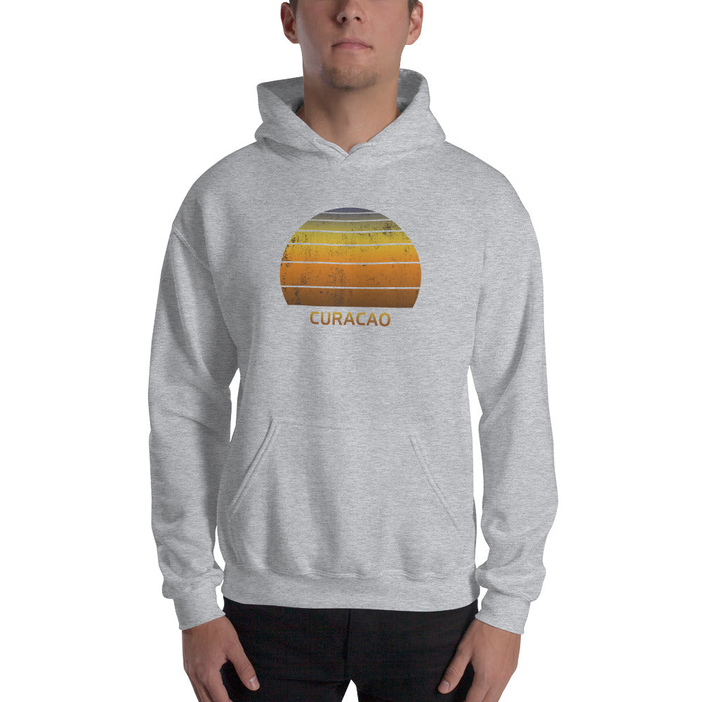 Retro Curacao Vacation Souvenir Sunset Unisex Hoodie Top Sweatshirt