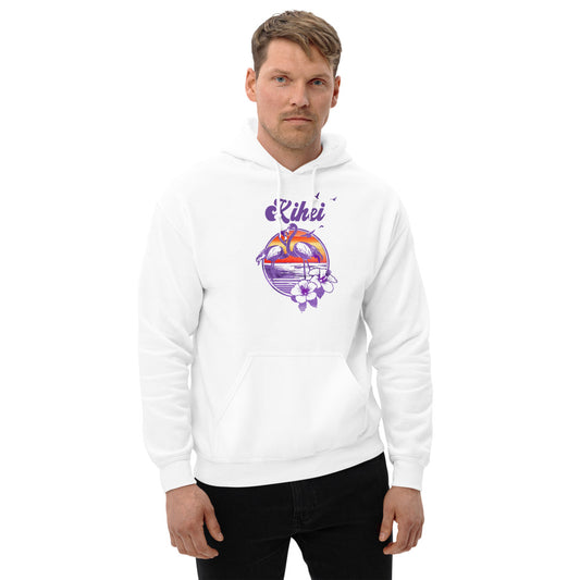 Retro Kihei Maui Hawaii Beach Flamingo Hibiscus Unisex Hoodie Top Sweatshirt