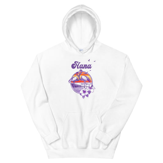 Retro Hana Maui Hawaii Beach Flamingo Hibiscus Unisex Hoodie Top Sweatshirt