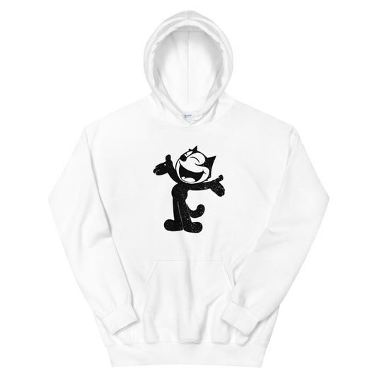 Funny Old School Cat Comic Cartoon Unisex Hoodie Top Sweatshirt