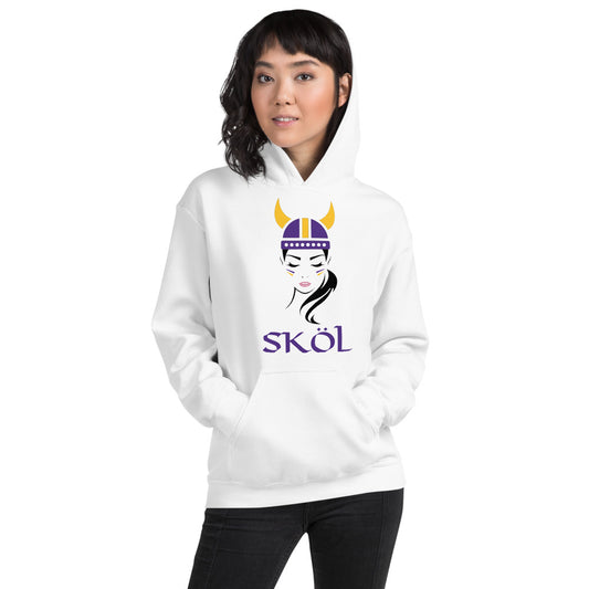 Skol Viking Chant Slogan Female Women Minnesota Fan Football Unisex Hoodie Top Sweatshirt