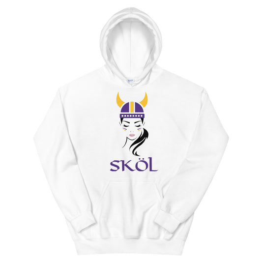 Skol Viking Chant Slogan Female Women Minnesota Fan Football Unisex Hoodie Top Sweatshirt