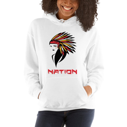 Indian Chief Nation Female Football Fan Unisex Hoodie Top Sweatshirt