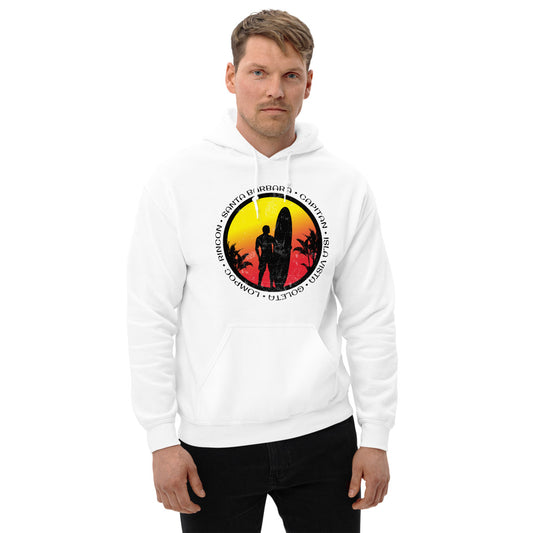 Cool Santa Barbara California Surf Fan Surfing Lover Beach Unisex Hoodie Top Sweatshirt