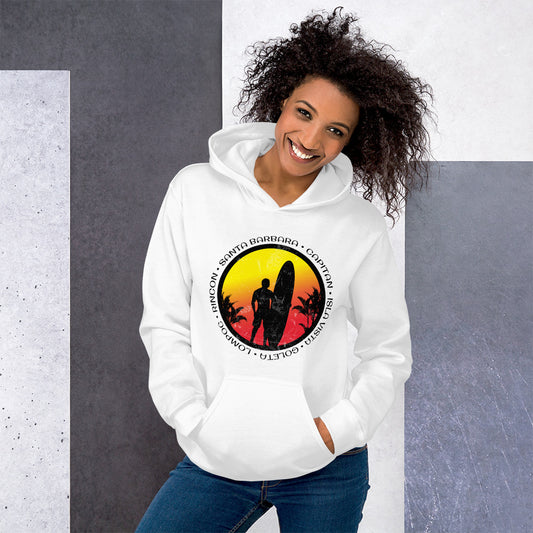 Cool Santa Barbara California Surf Fan Surfing Lover Beach Unisex Hoodie Top Sweatshirt