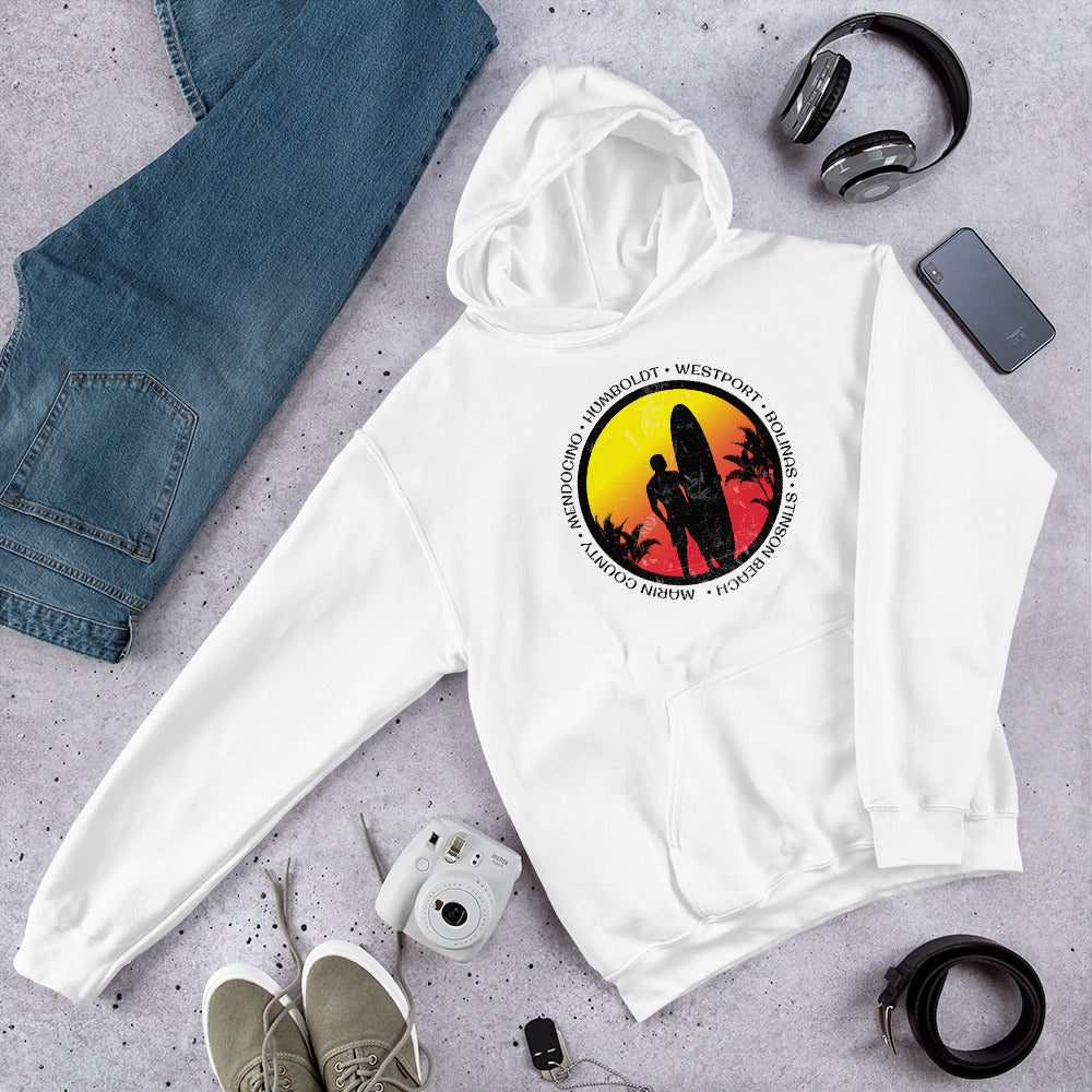 Cool Northern California Surf Fan Surfing Lover Beach Unisex Hoodie Top Sweatshirt