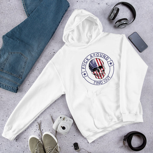 Funny Fuck Around & Find Out FAFO Vulgar Quote 4th Of July USA Flag Unisex Hoodie Top Sweatshirt