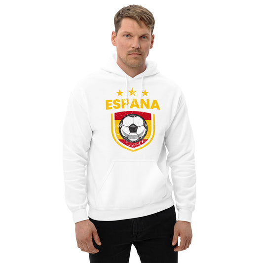 Retro Spain Soccer Team Football Fan Country Espana Spanish Flag Unisex Hoodie Top Sweatshirt
