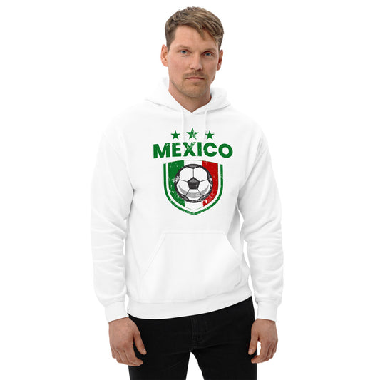 Retro Mexico Soccer Team Football Fan Country Mexican Flag Unisex Hoodie Top Sweatshirt