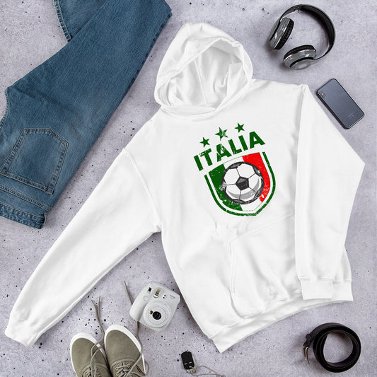 Retro Italy Soccer Team Football Fan Country Italian Italia Flag Unisex Hoodie Top Sweatshirt