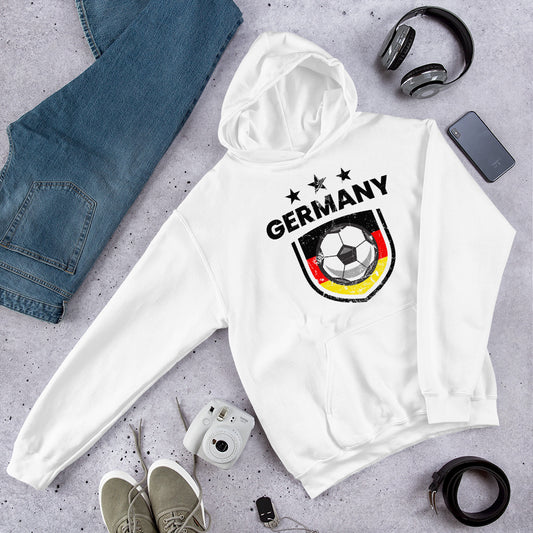 Retro Germany Soccer Team Football Fan Country Deutschland German Flag Unisex Hoodie Top Sweatshirt
