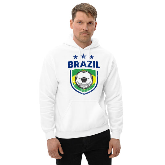 Retro Brazil Soccer Team Football Fan Country Brasil Brazilian Flag Unisex Hoodie Top Sweatshirt