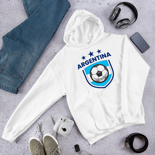 Retro Argentina Soccer Team Football Fan Country Argentinian Flag Unisex Hoodie Top Sweatshirt