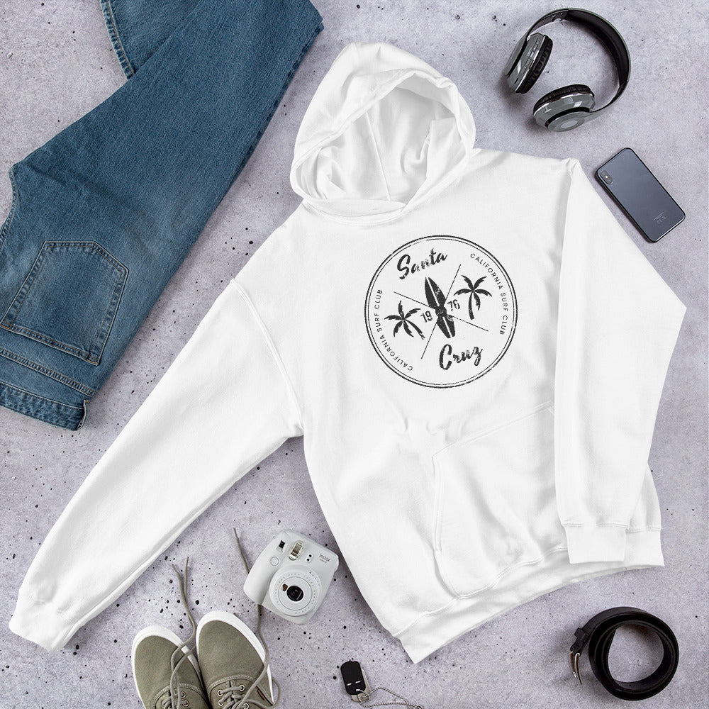 Retro Santa Cruz California Surfing Fan  Beach Unisex Hoodie Top Sweatshirt