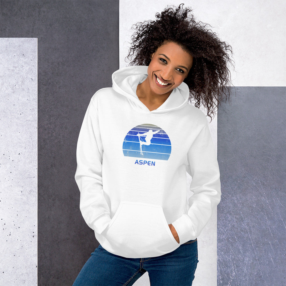 Retro Aspen Colorado Skiing Fan Unisex Hoodie Top Sweatshirt