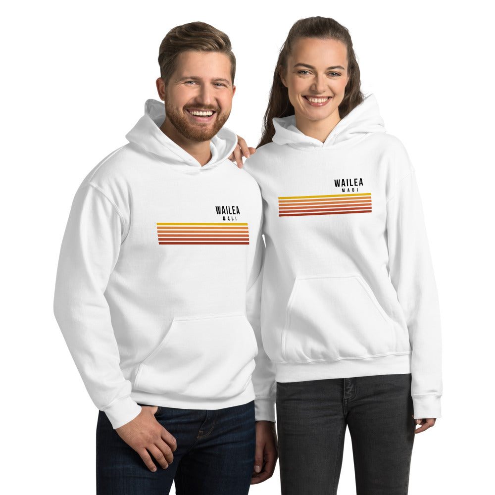 Retro Wailea Maui Hawaii Vacation Stripes Unisex Hoodie Top Sweatshirt