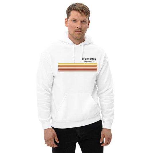 Retro Venice Beach California Vacation Stripes Unisex Hoodie Top Sweatshirt