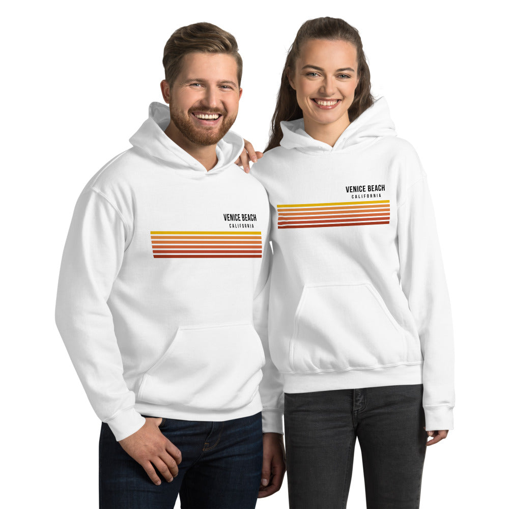 Retro Venice Beach California Vacation Stripes Unisex Hoodie Top Sweatshirt